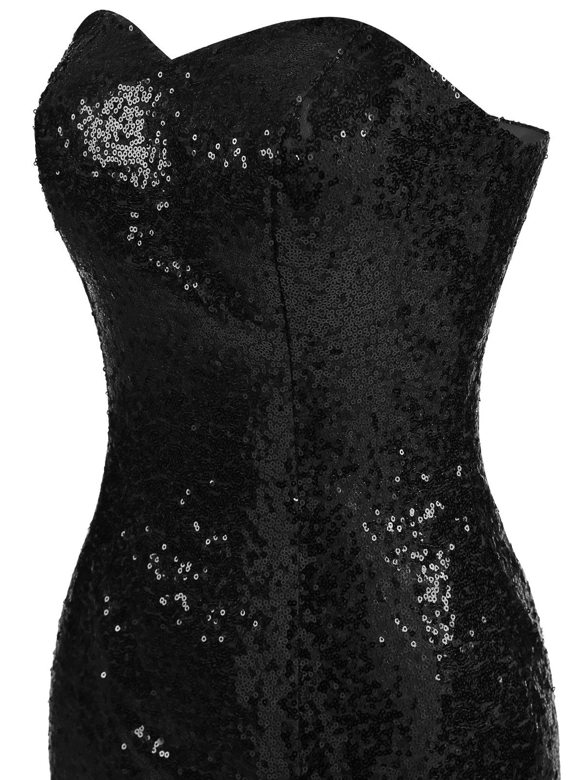 1920s Vintage Sequin Strapless Dress