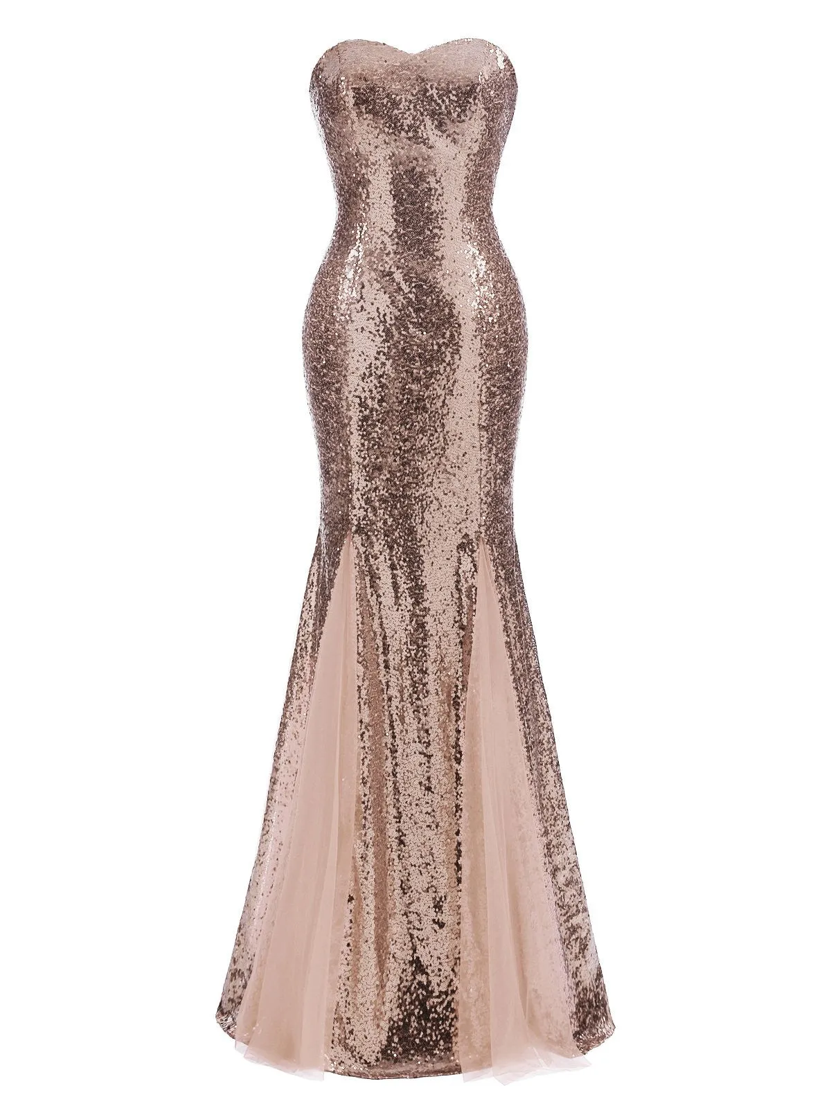 1920s Vintage Sequin Strapless Dress