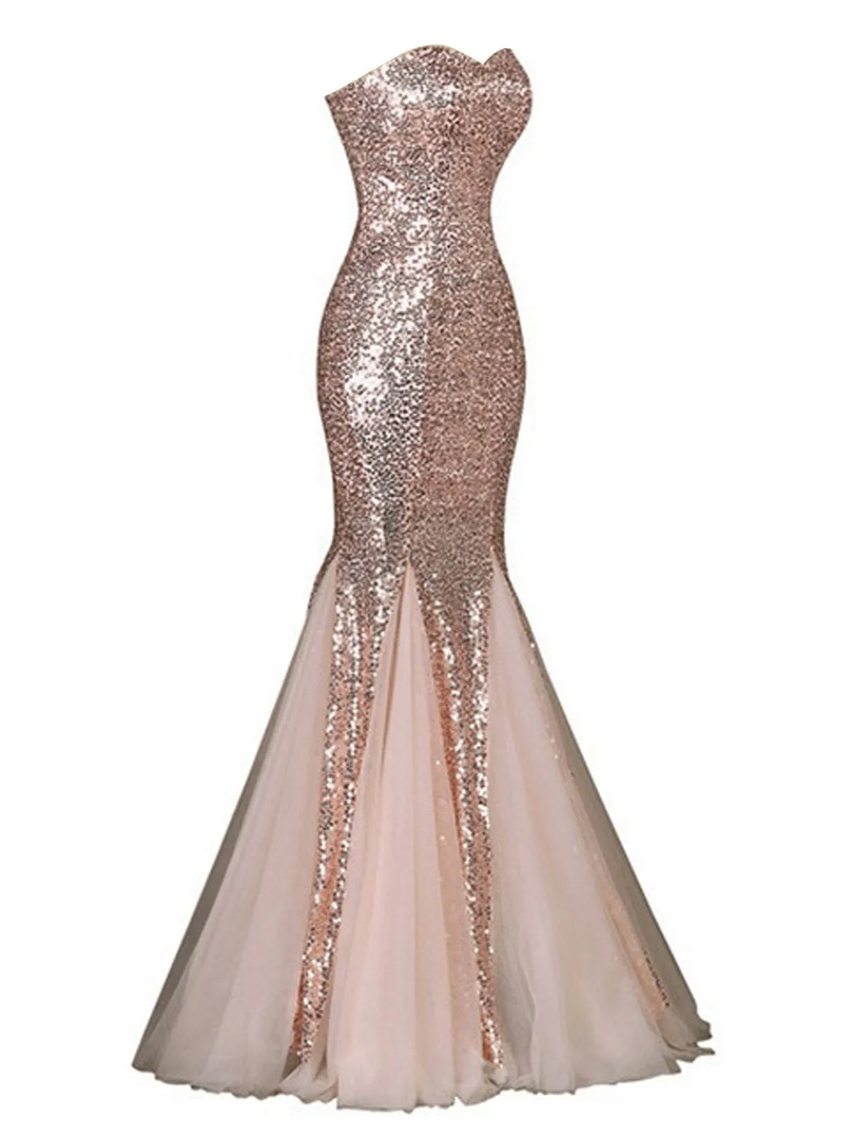 1920s Vintage Sequin Strapless Dress