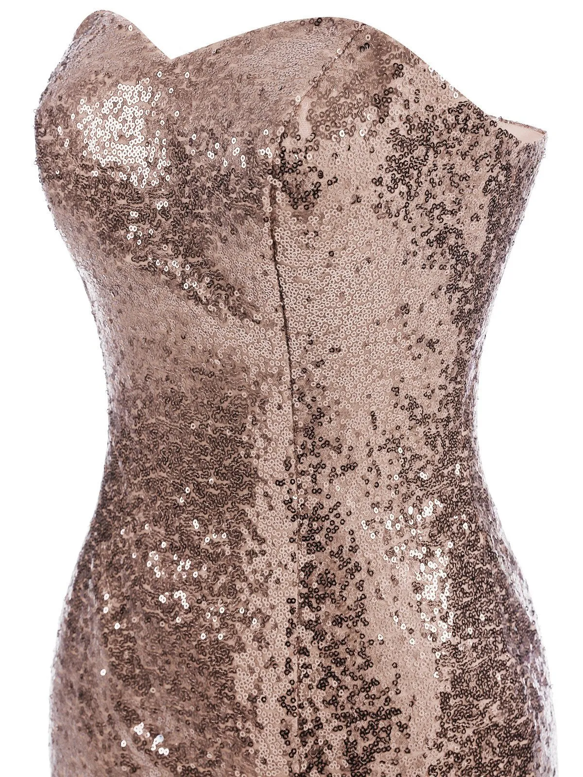 1920s Vintage Sequin Strapless Dress