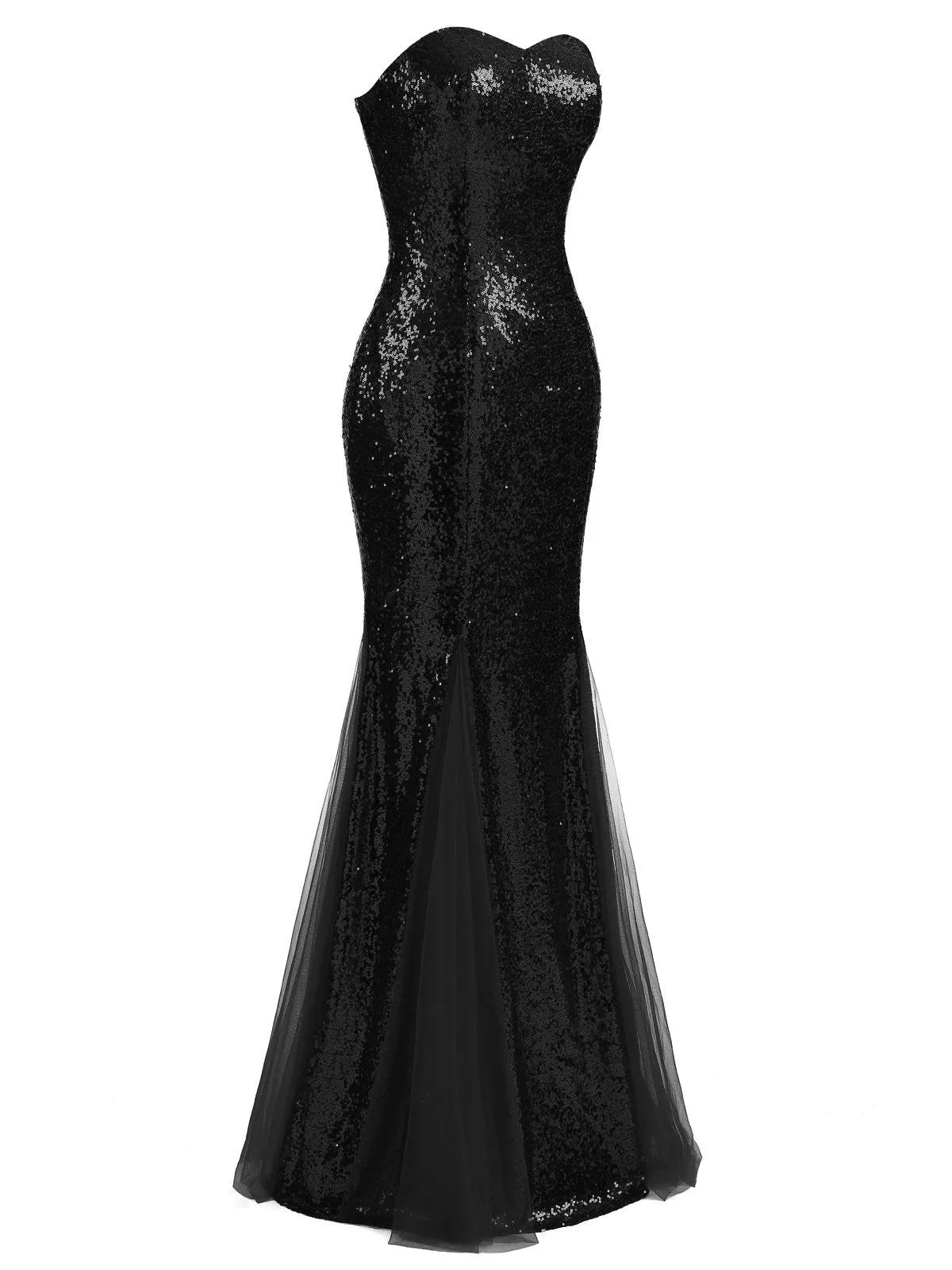 1920s Vintage Sequin Strapless Dress