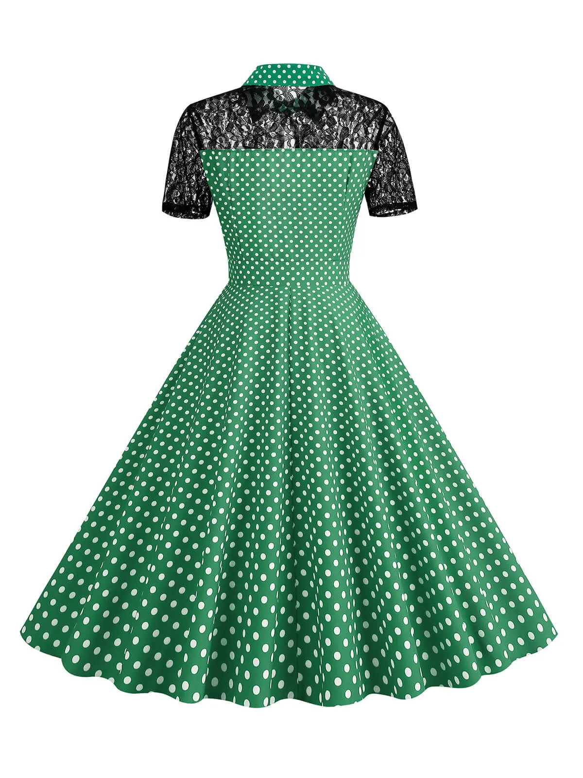 1950s Mesh Patchwork Polka Dot Dress