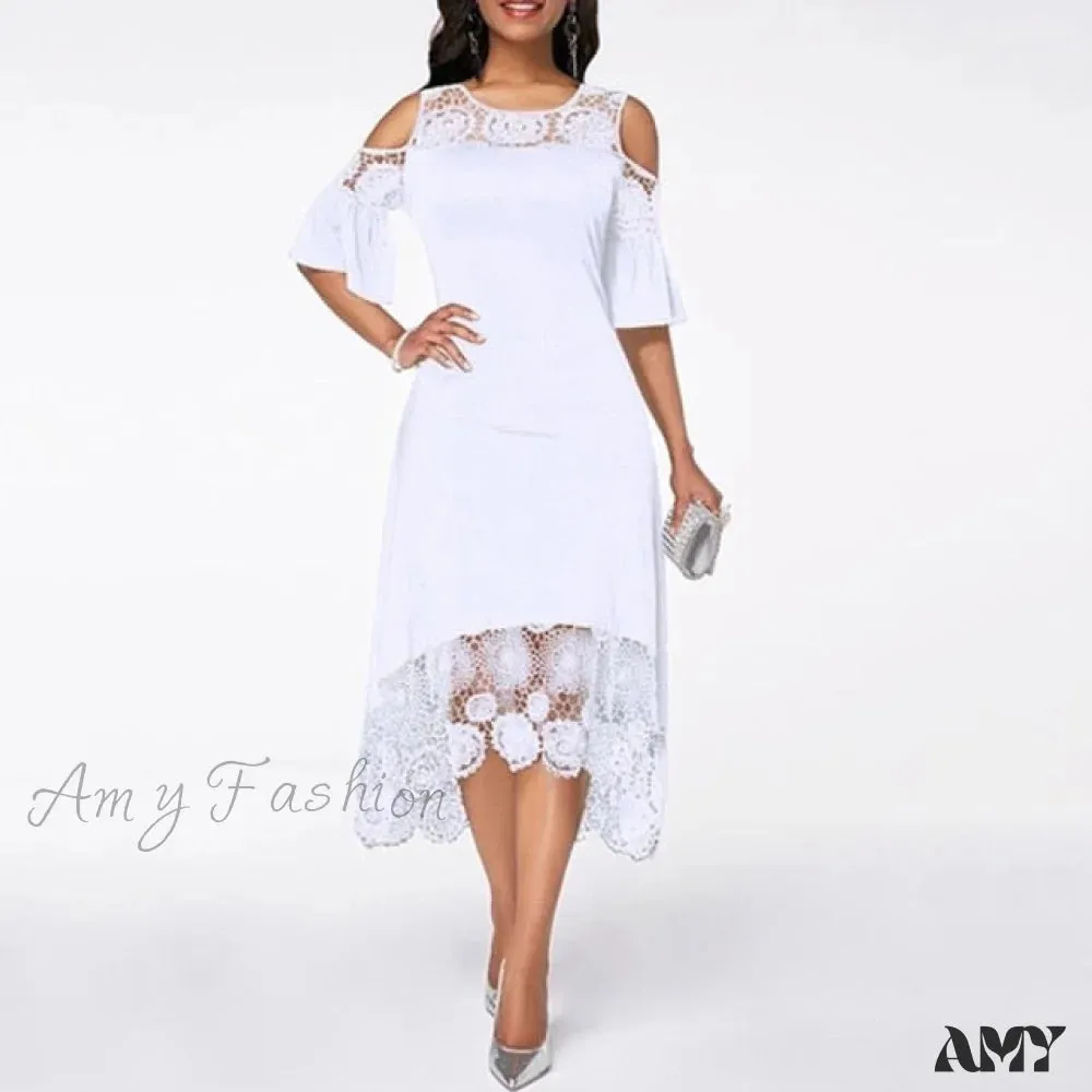 Amy Fashion - Lace Hollow Backless Elegant Party Chic Retro Dress