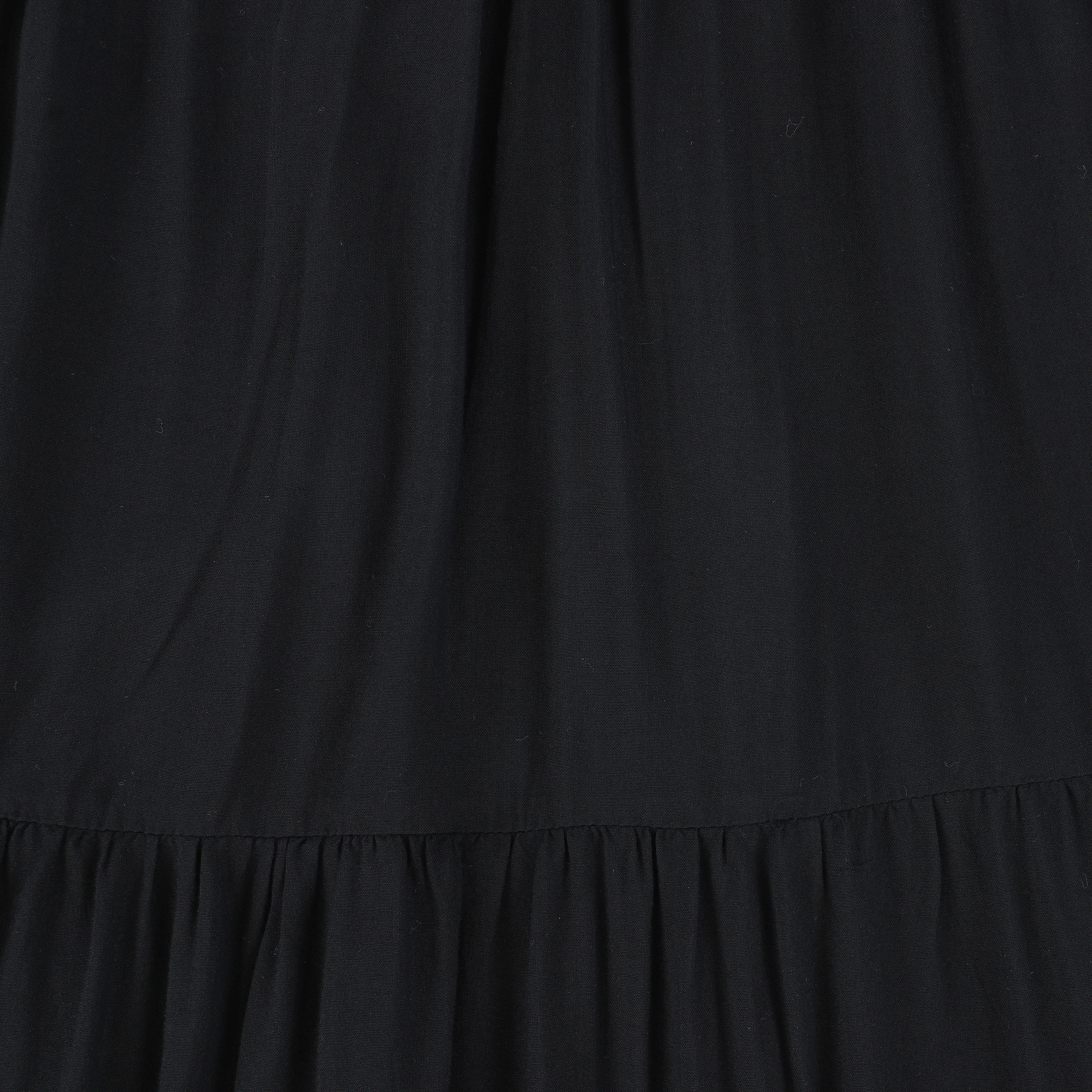 Bamboo Black Velour and Cupro Tiered Maxi Dress