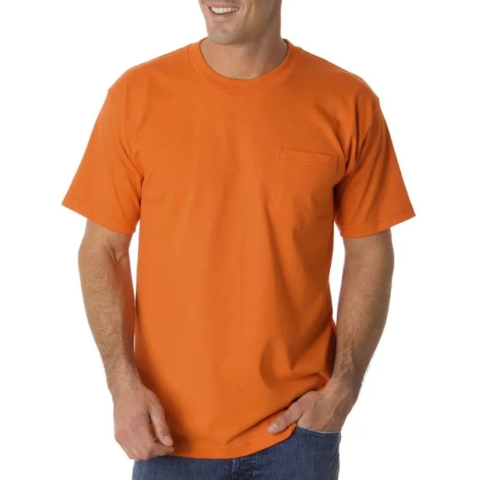 Bayside BA1725 50/50 Poly Cotton Blend Safety Pocket T-Shirt, 1 Each