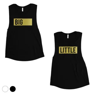 Big Little Boxed-GOLD Womens Muscle Tank Top Single Quote Sorority