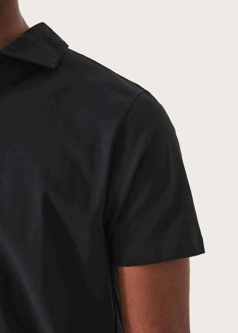 Black Iconic Pima Cotton Stretch Short Sleeve Polo - Patrick Assaraf