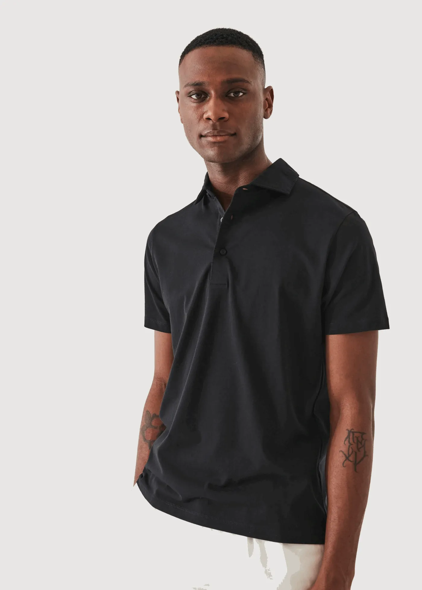 Black Iconic Pima Cotton Stretch Short Sleeve Polo - Patrick Assaraf