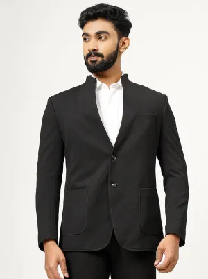 Black Solid Slim Fit Blazer | JB Studio