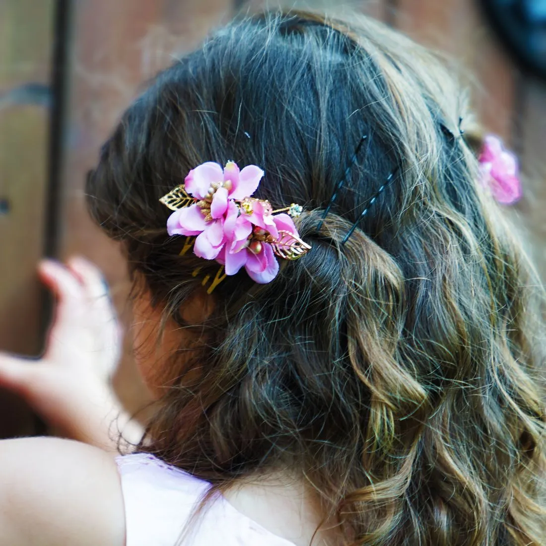 Blooming Haven Hair Comb Pair - Pink