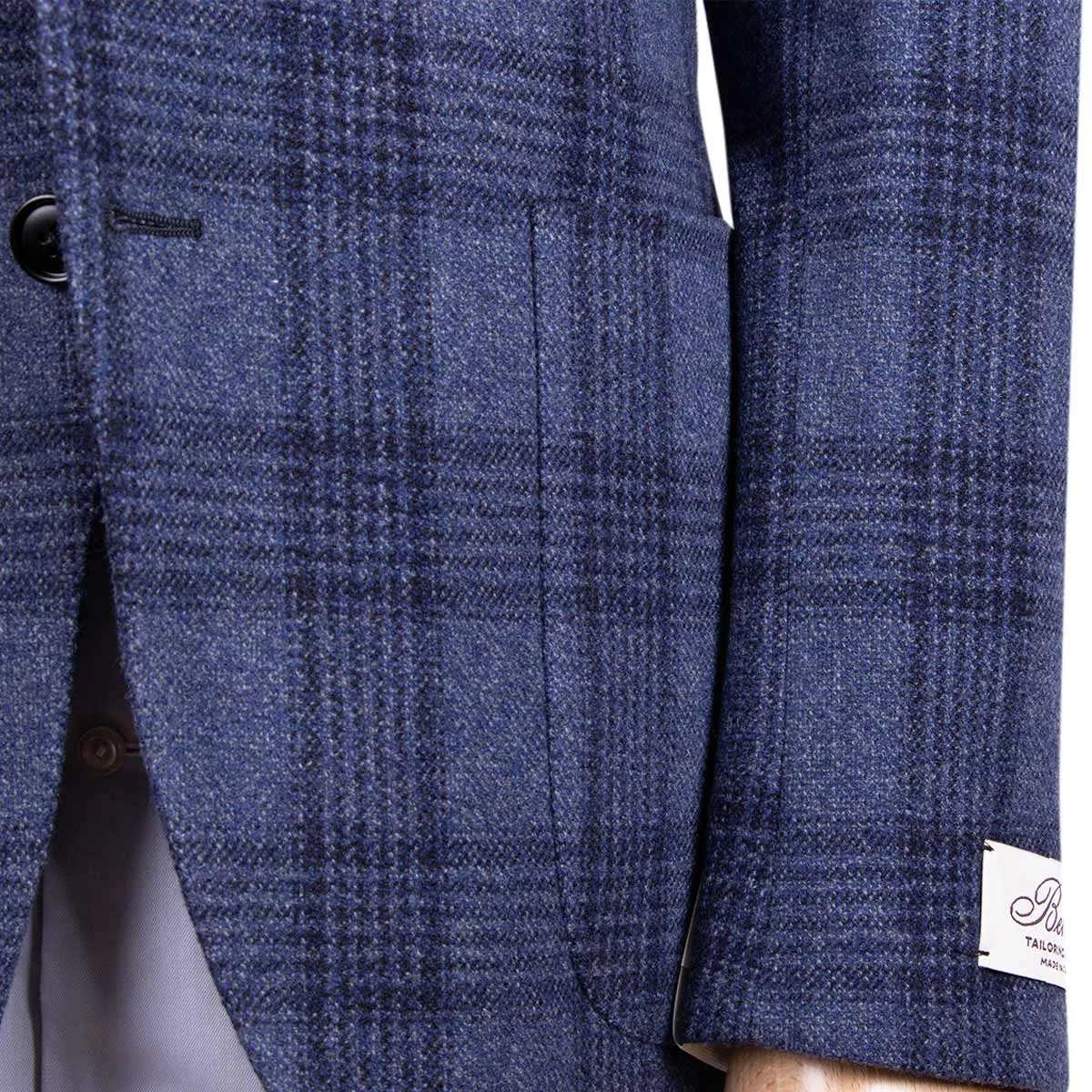 Blue Check 'Jacket in a Box' Wool & Cashmere Unstructured Jacket