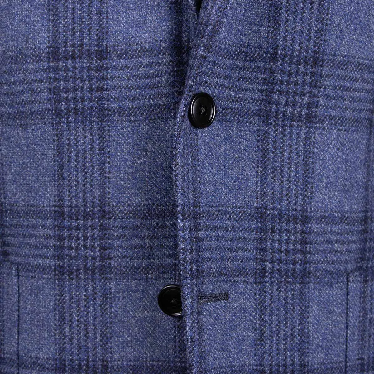 Blue Check 'Jacket in a Box' Wool & Cashmere Unstructured Jacket