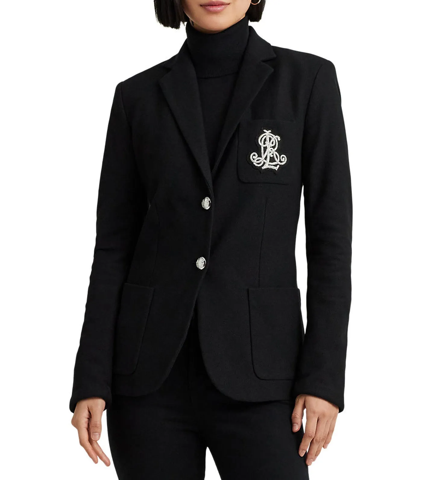 Bullion Jacquard Blazer Polo Black