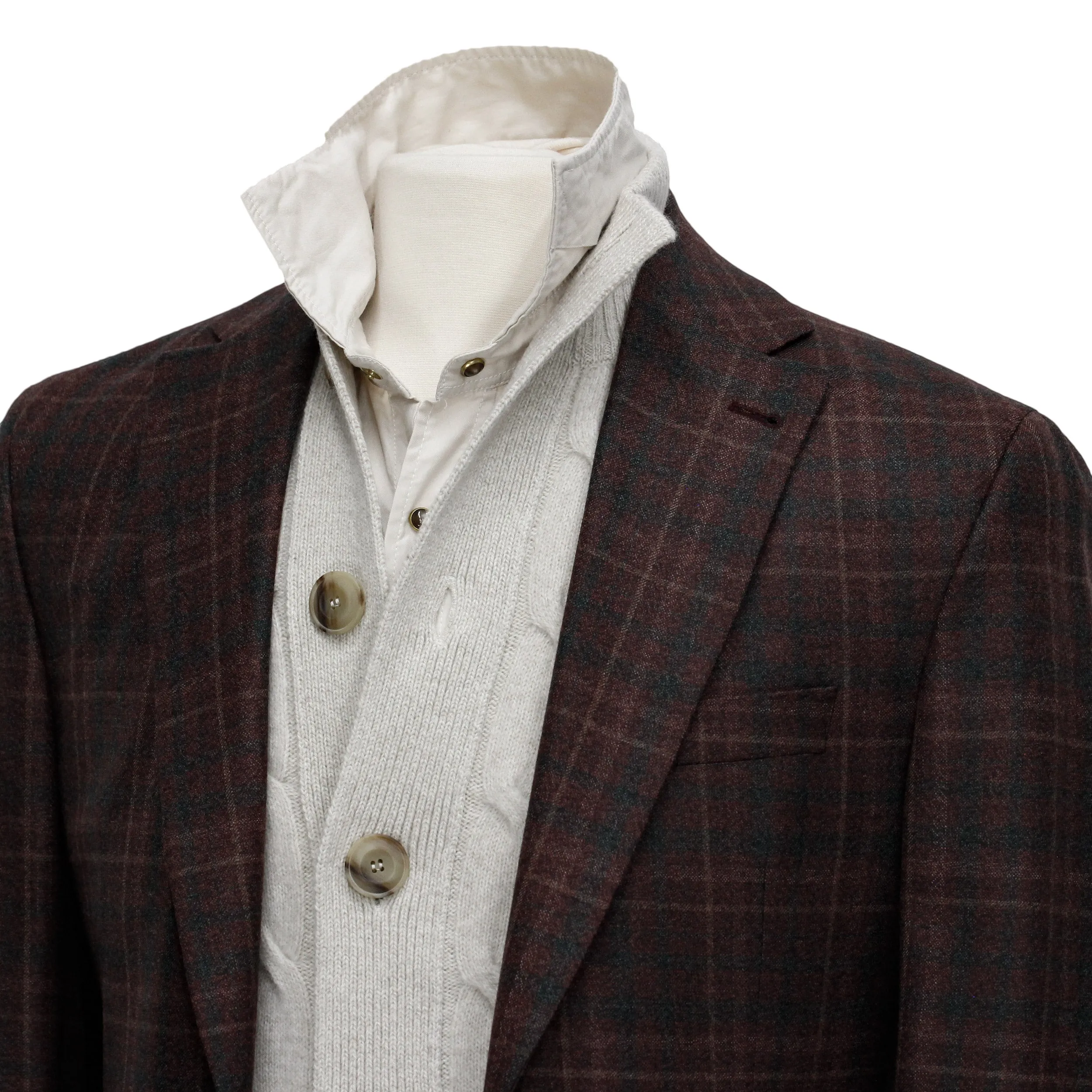 Burgundy Plaid Midland Contemporary Fit Unconstructed Sport Jacket - Jack Victor