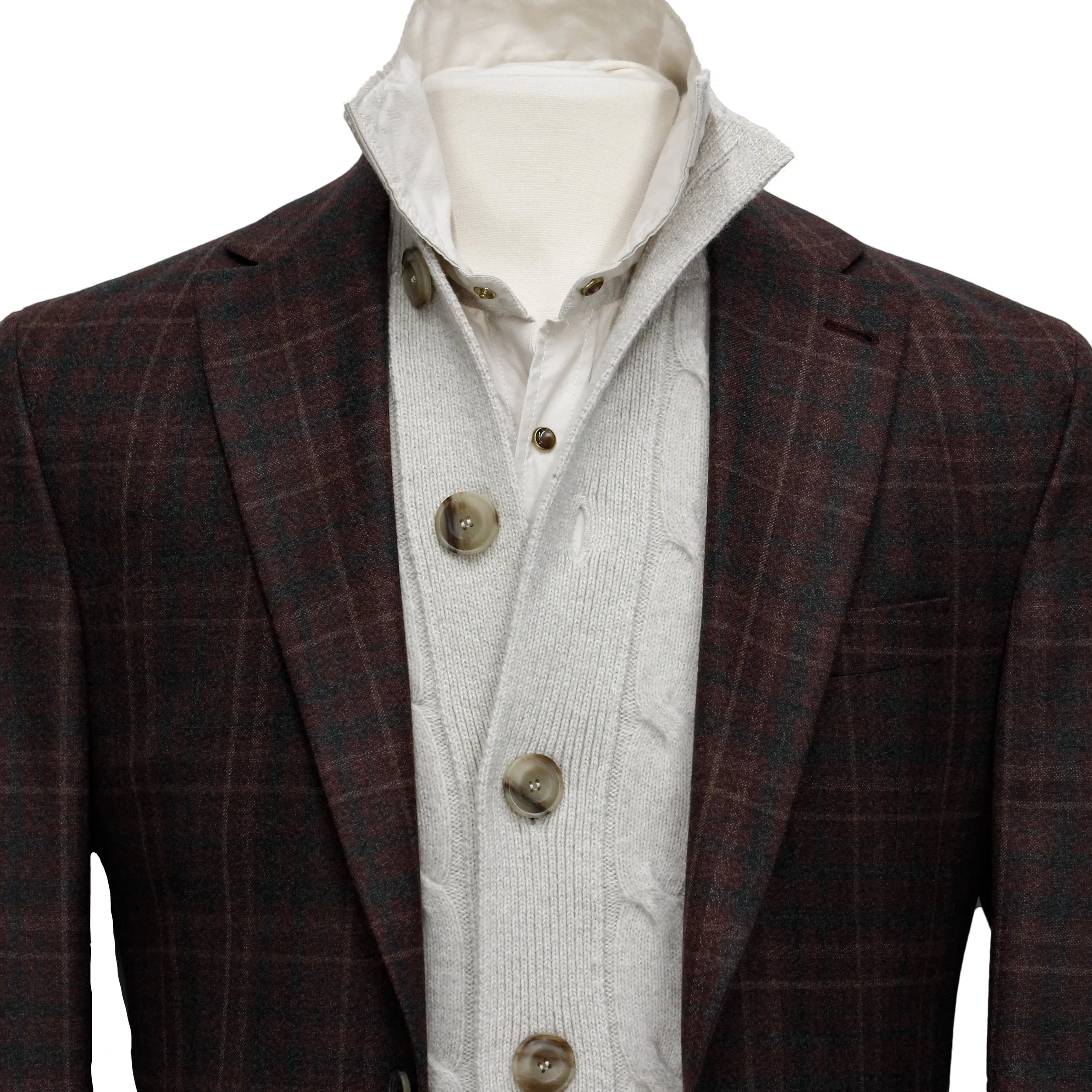 Burgundy Plaid Midland Contemporary Fit Unconstructed Sport Jacket - Jack Victor