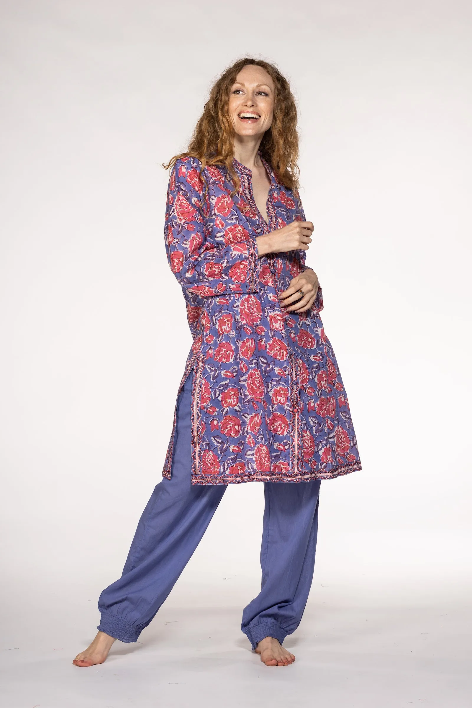 Classic Kurta Hand Block Printed Pure Cotton SS24 Only Size M