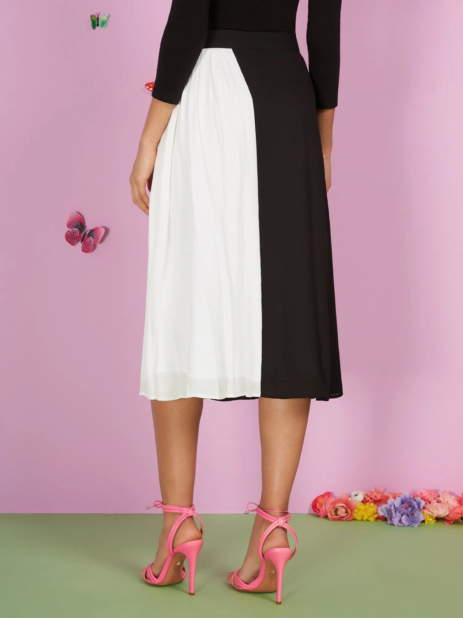 Colorblock Side-Tie Skirt