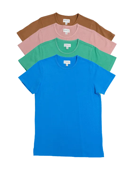 Essential Drop-Cut Crew Neck Summer 4-Pack