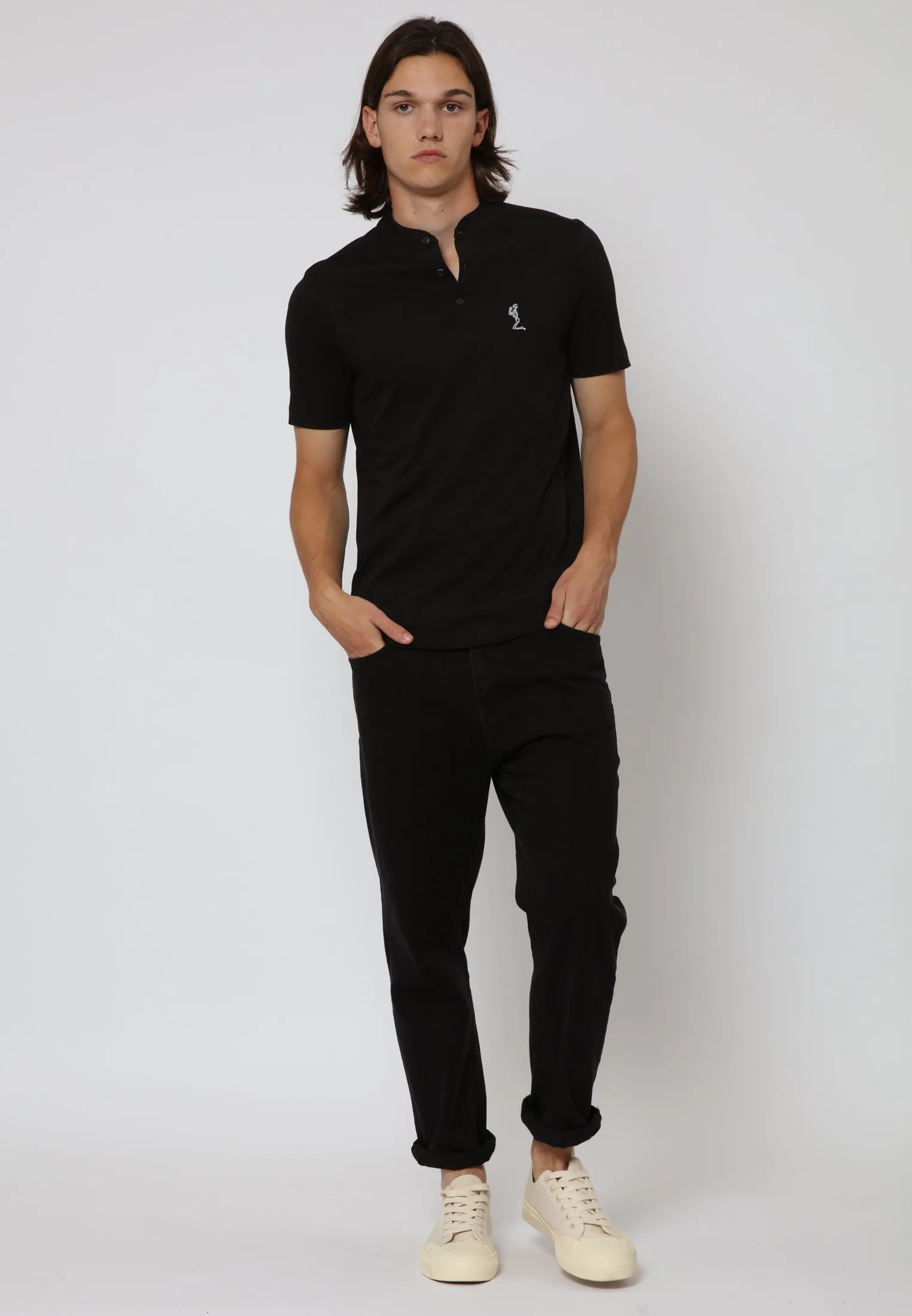 ESSENTIAL ORSON BLACK POLO SHIRT