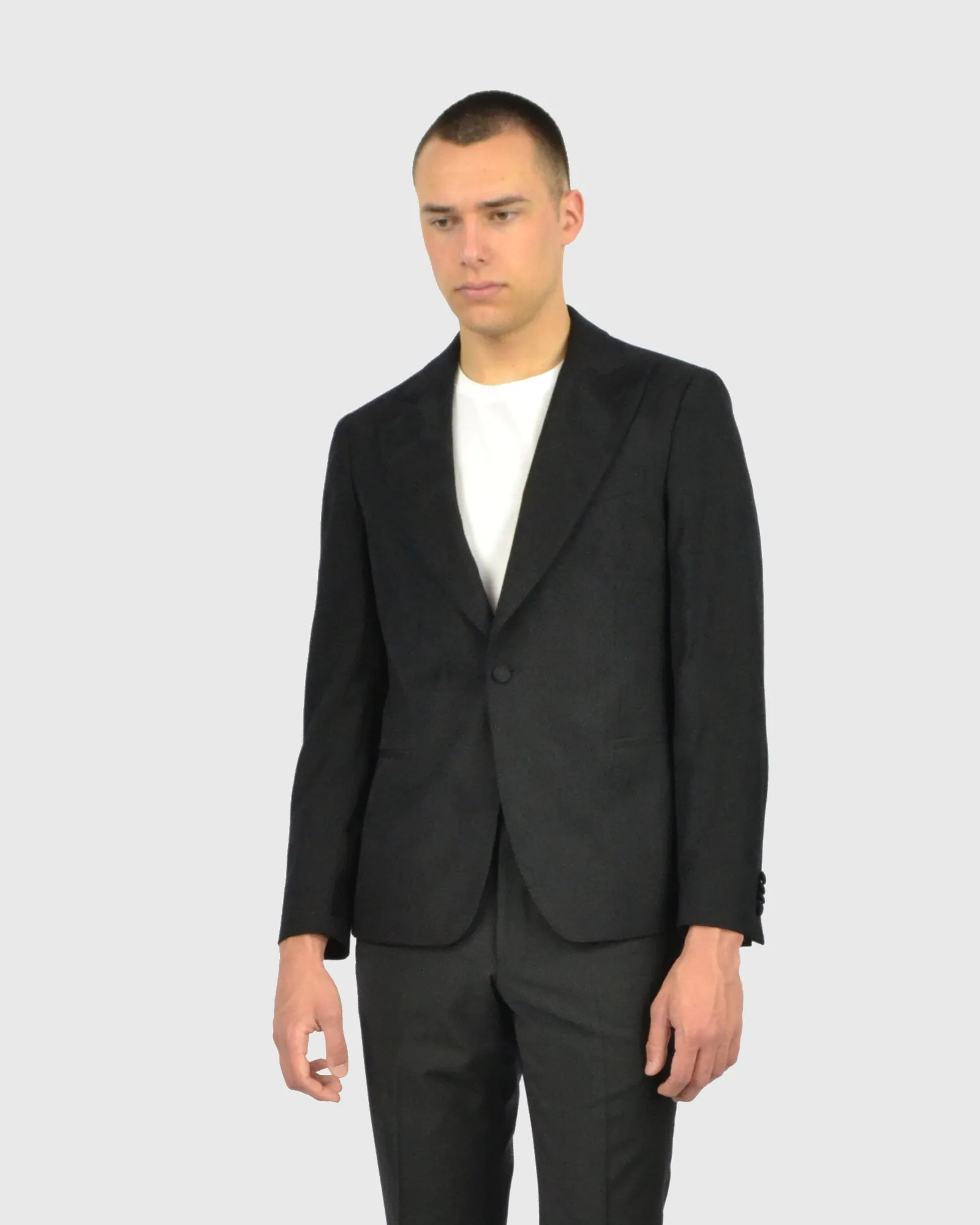 FRANCKINO SARTORIA FSS24 1B.SB JAQUARD-1 BLK NEAPOLITAN JACKET