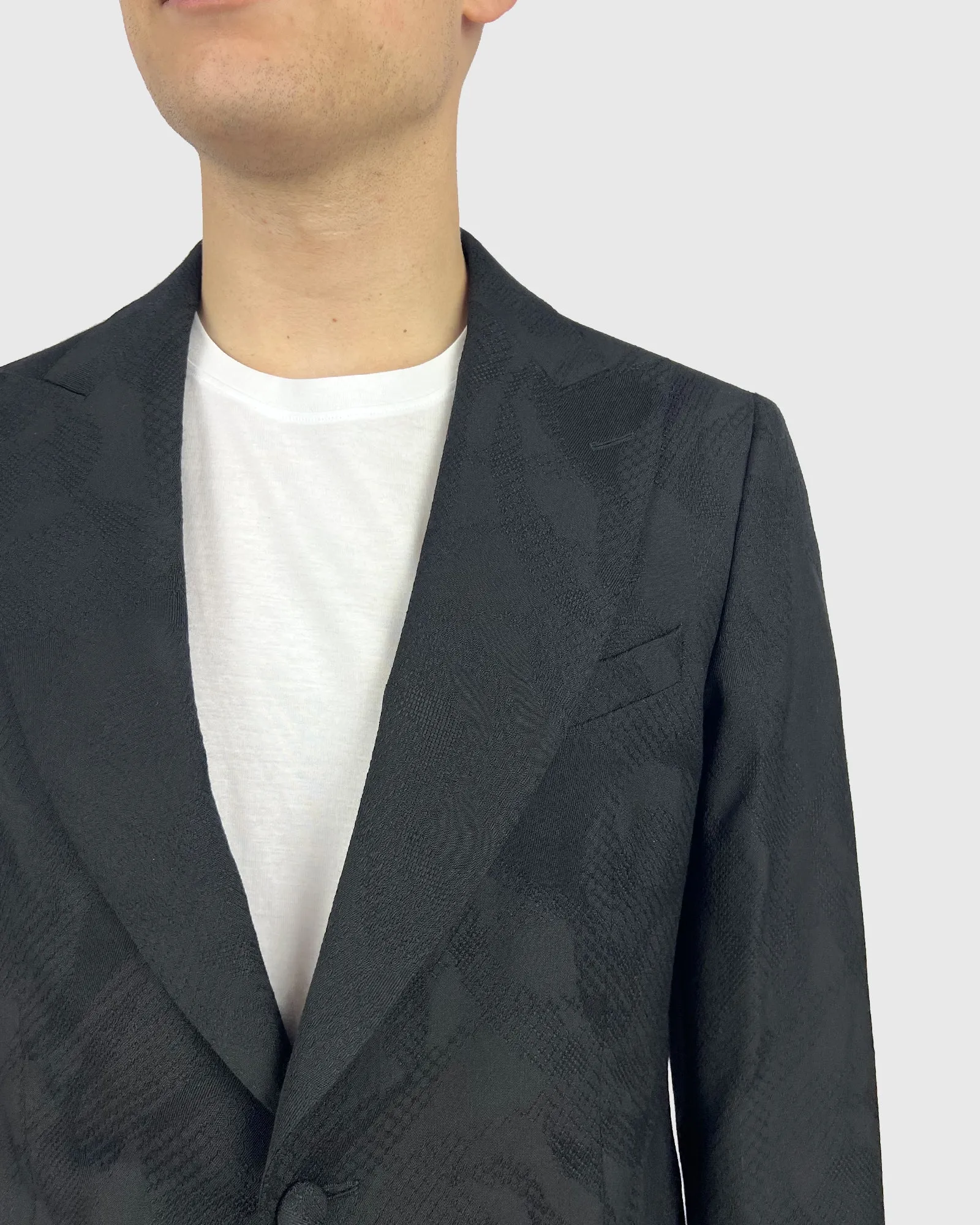 FRANCKINO SARTORIA FSS24 1B.SB JAQUARD-1 BLK NEAPOLITAN JACKET