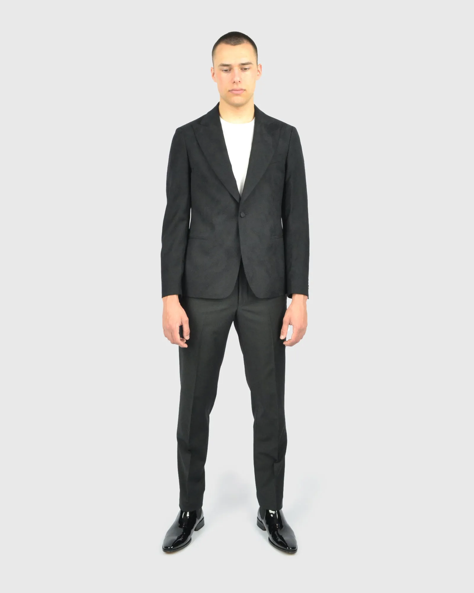 FRANCKINO SARTORIA FSS24 1B.SB JAQUARD-1 BLK NEAPOLITAN JACKET