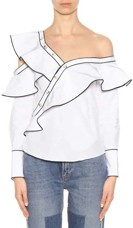 Frill Shirt, White