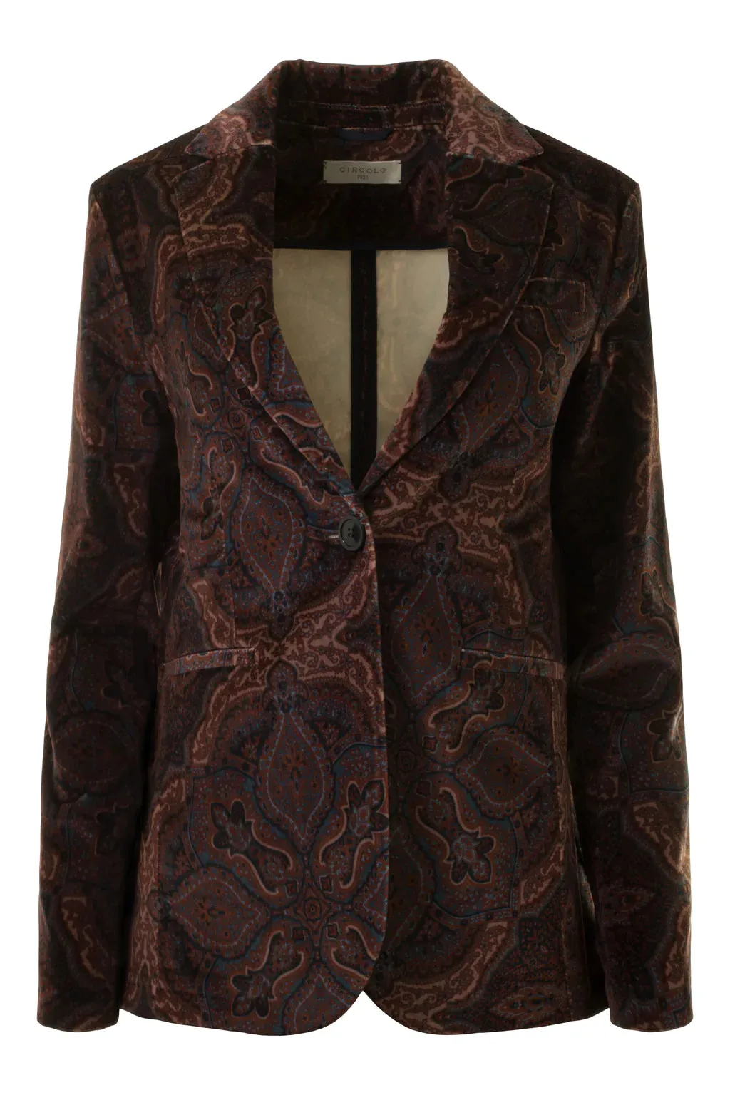 Giacca Slim Long Blazer -Terra Paisley