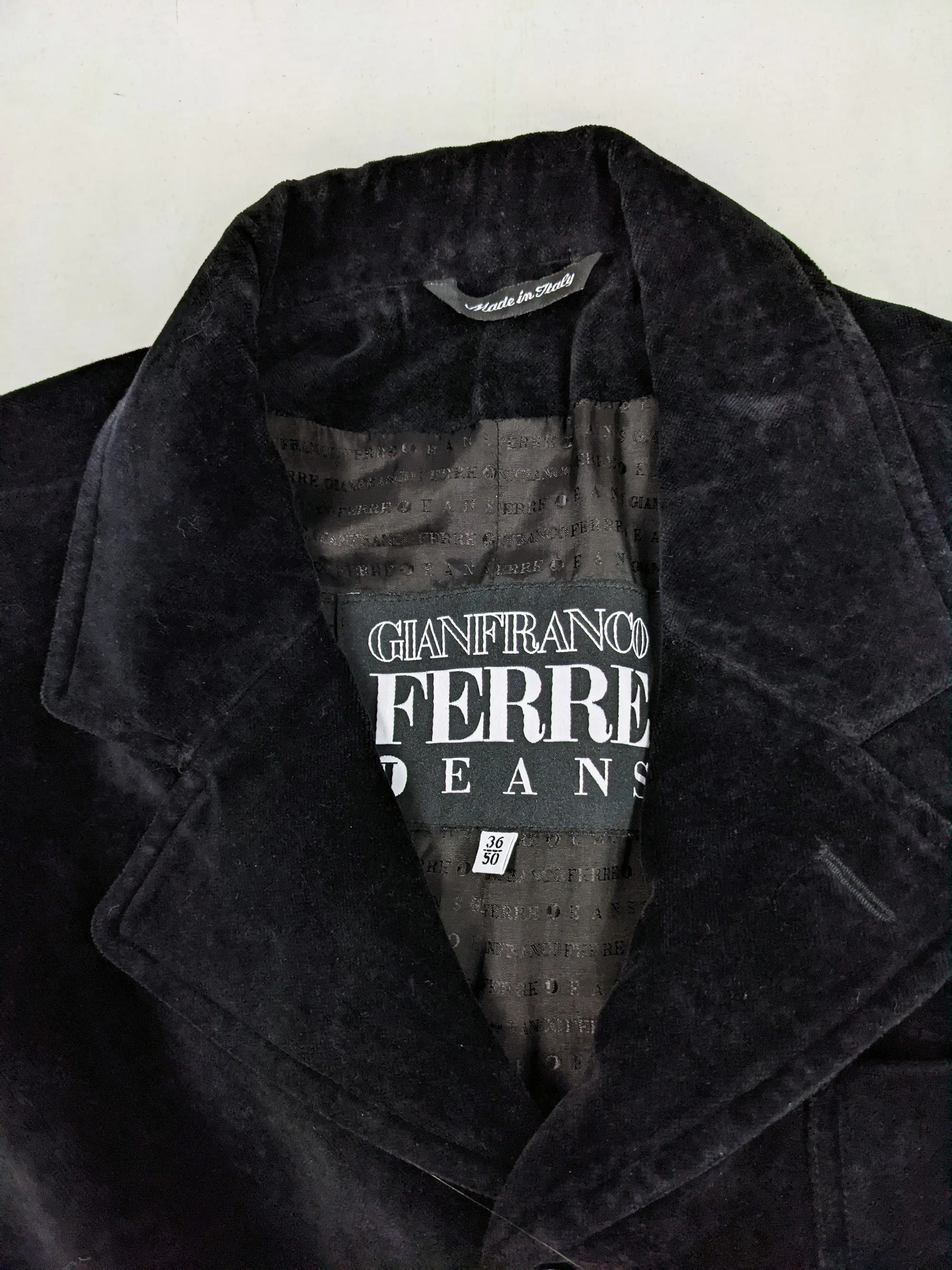 Gianfranco Ferré Vintage Mens Black Velvet Jacket, 1990s