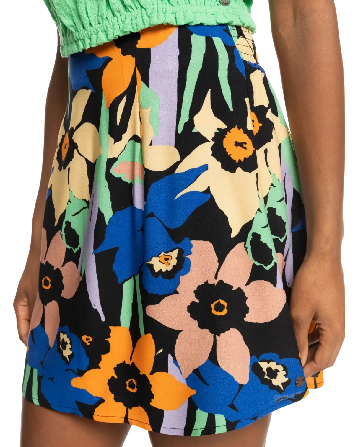 Golden Poppy Skirt in Anthracite Flower Jammin