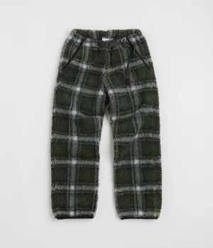 Gramicci Shadow Plaid Sherpa Pants - Olive Shadow Plaid