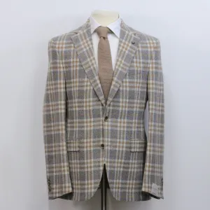 Gray & Camel Check Drago Wool-Cashmere McAllen Contemporary Fit Sport Jacket