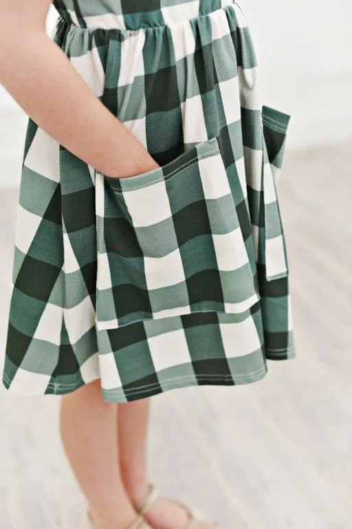 Green Check Twirl Dress