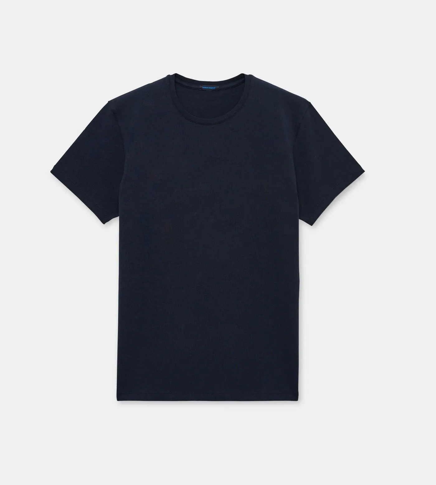 Iconic Midnight Blue Pima Stretch Short Sleeve Crew Neck - PATRICK ASSARAF