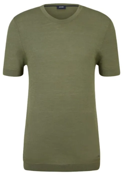 ID24164-Joop Green Cotton Linen T-Shirt