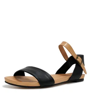 Jinnit Black/ Tan Leather Sandals