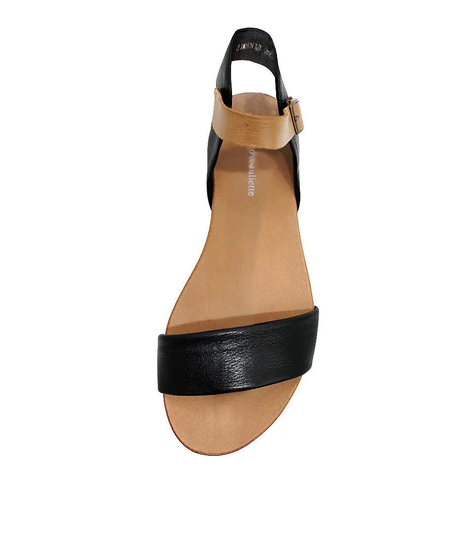 Jinnit Black/ Tan Leather Sandals