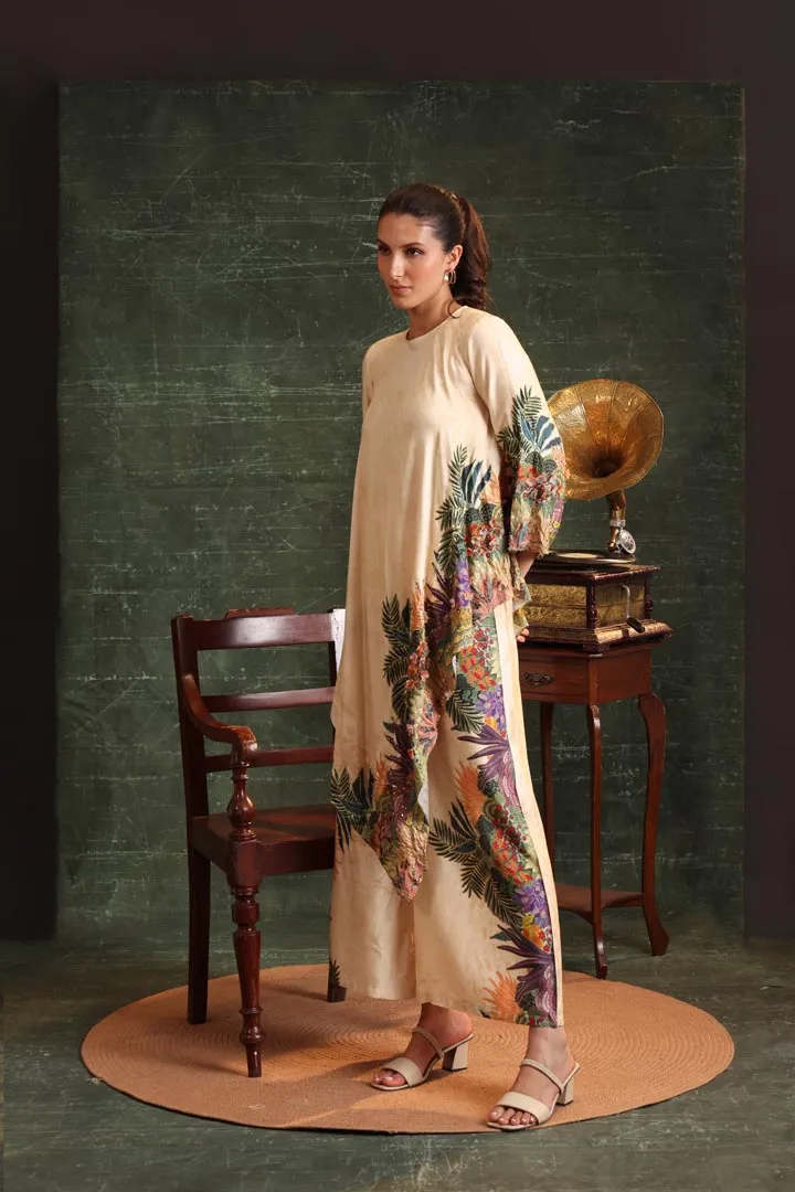 Kaira emblished Asymmetric  kurta set