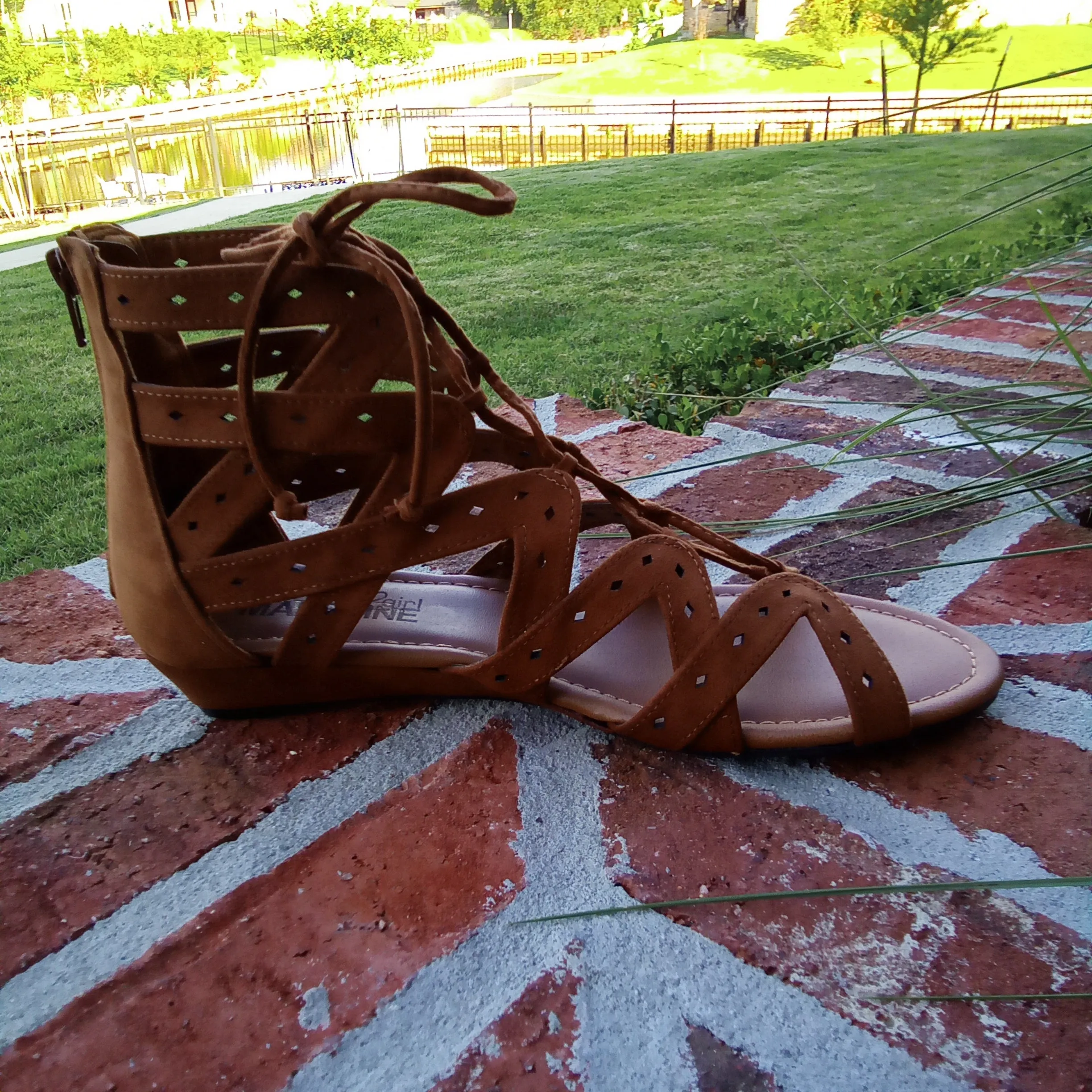 Lace Up Gladiator Sandal | Madeline Girl Finesse Havana Brown - FINAL SALE $20