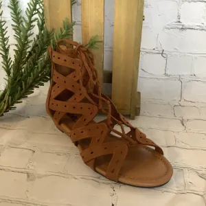 Lace Up Gladiator Sandal | Madeline Girl Finesse Havana Brown - FINAL SALE $20