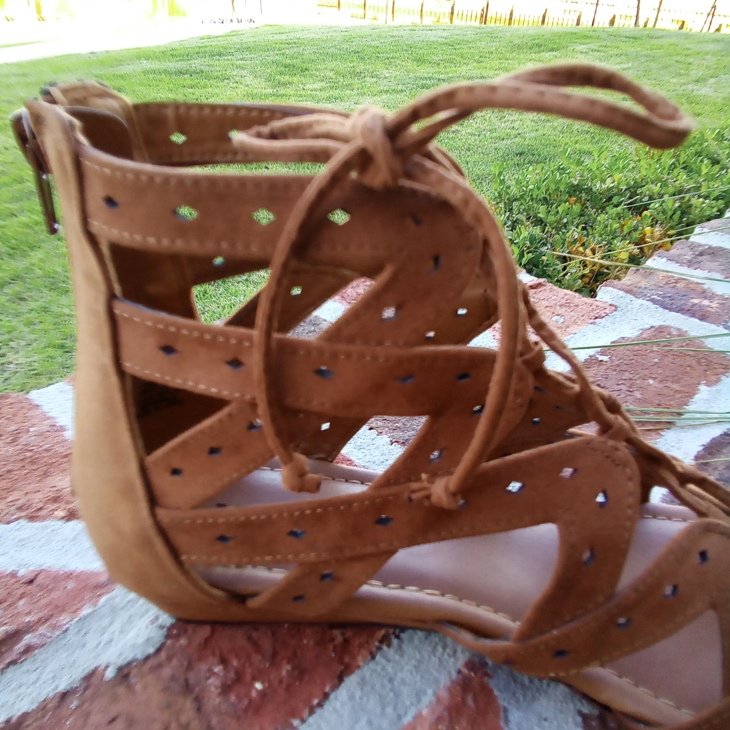 Lace Up Gladiator Sandal | Madeline Girl Finesse Havana Brown - FINAL SALE $20