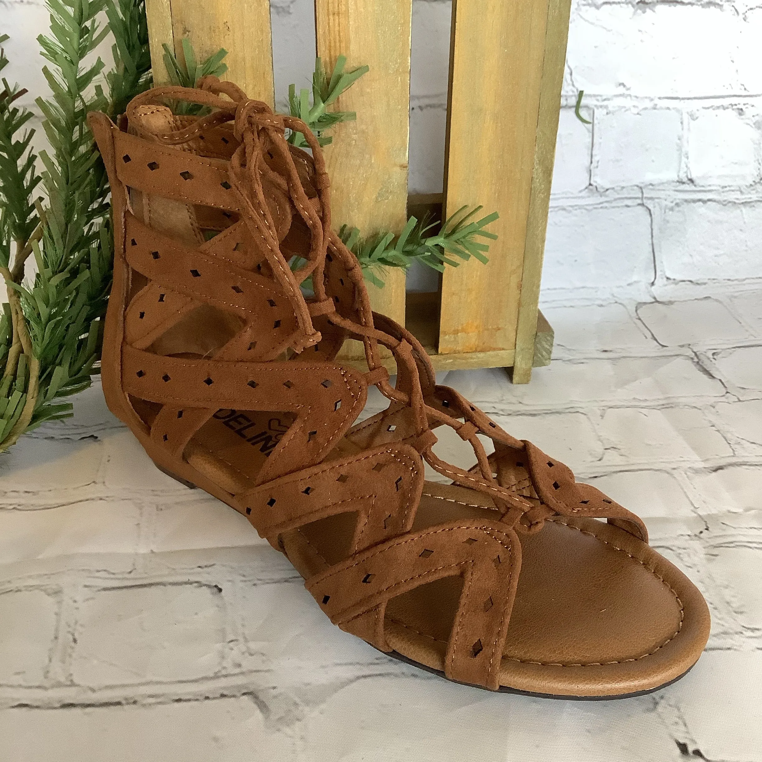 Lace Up Gladiator Sandal | Madeline Girl Finesse Havana Brown - FINAL SALE $20