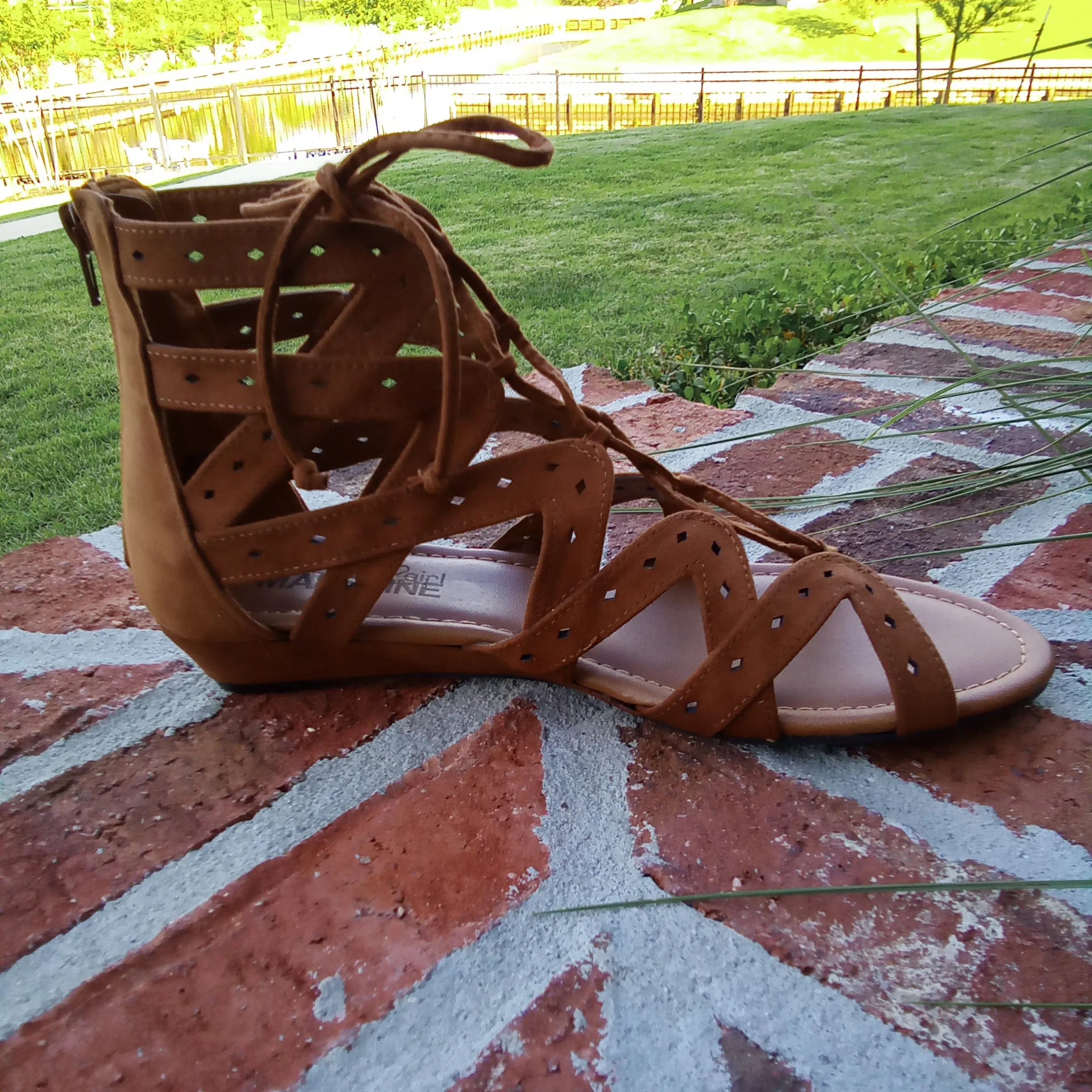 Lace Up Gladiator Sandal | Madeline Girl Finesse Havana Brown - FINAL SALE $20