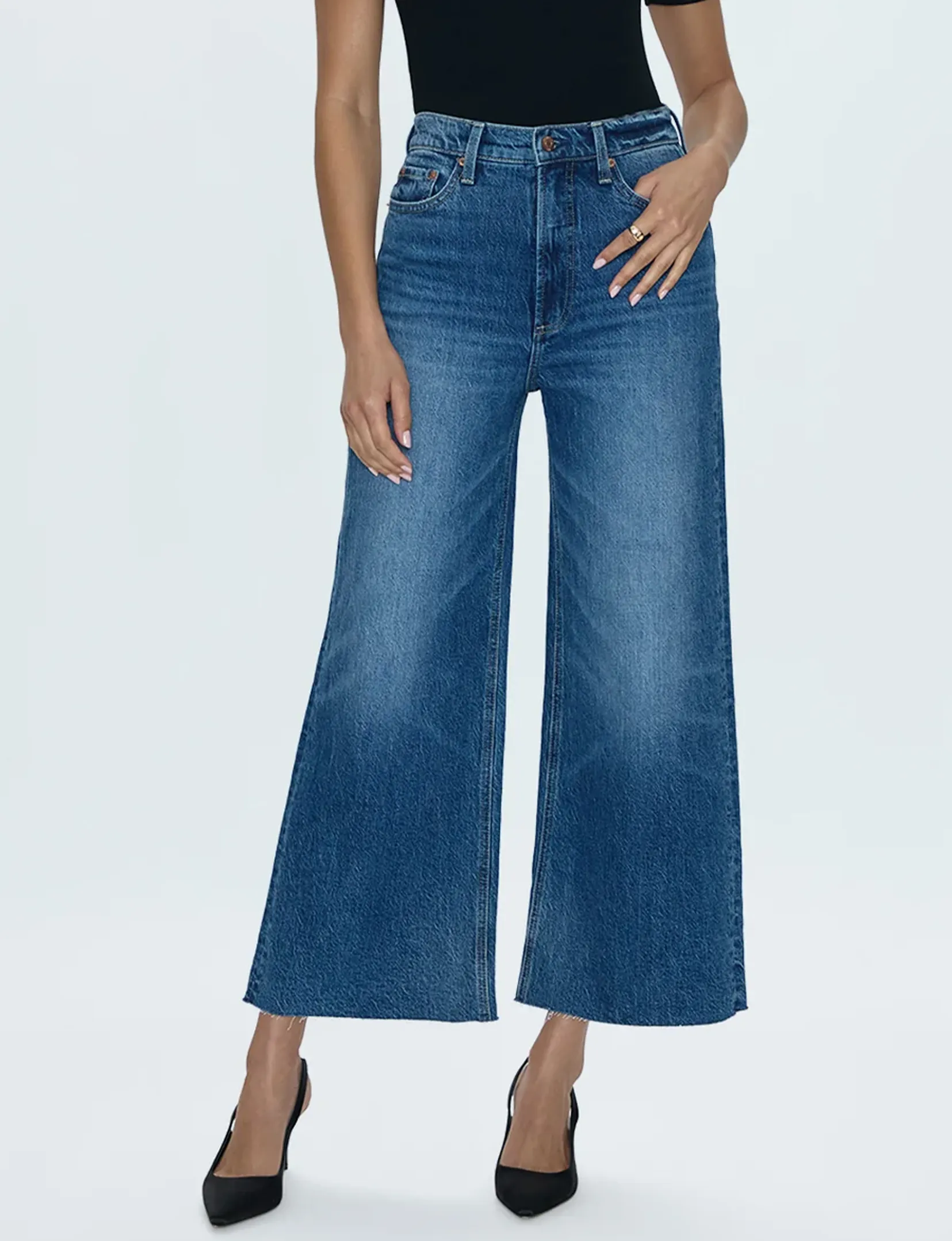 Lana Crop Wide Leg Denim, Palladium