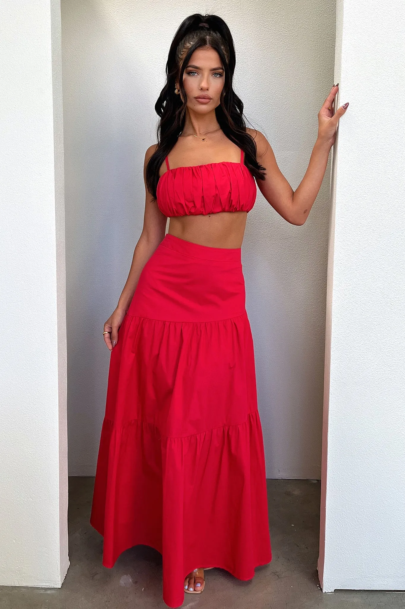 Lateisha Maxi Skirt - Red