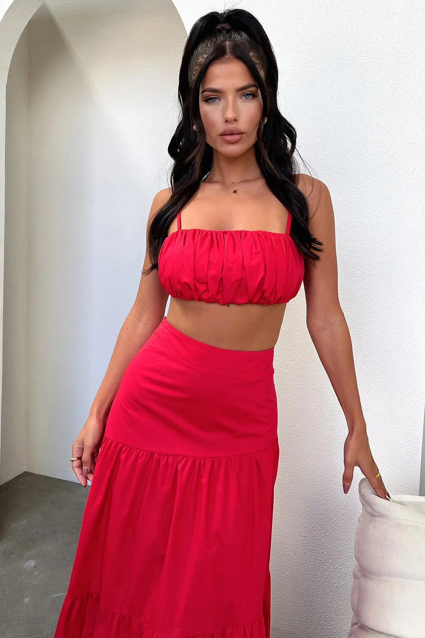 Lateisha Maxi Skirt - Red