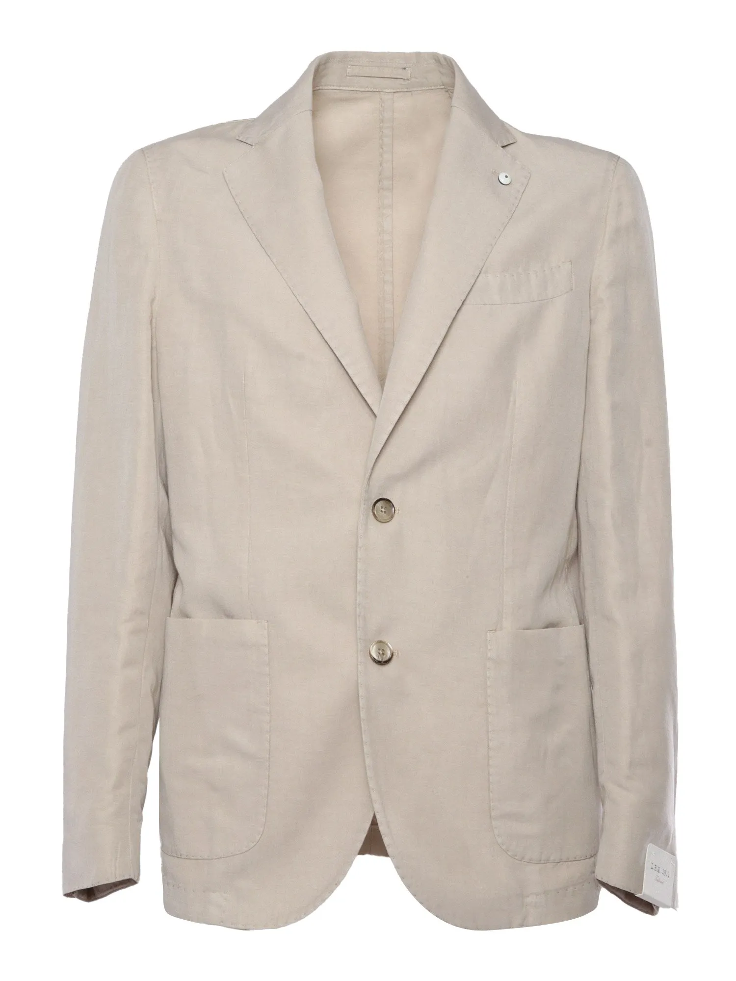 Light Beige Solid Lyocell-Linen-Cotton Unlined Sport Jacket - L.B.M 1911