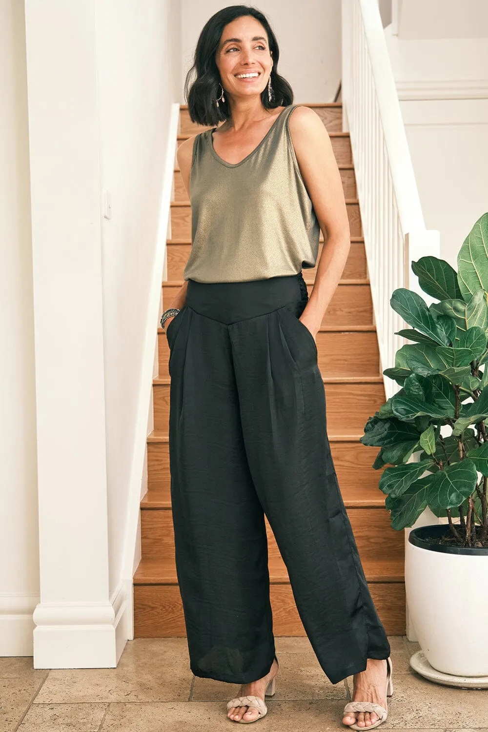 Lucinda Wide Leg Pants Black