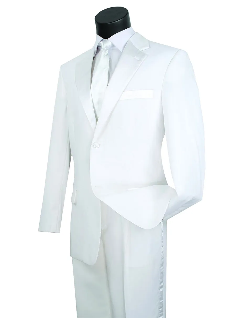 Mens Affordable 2 Button Classic Tuxedo in White