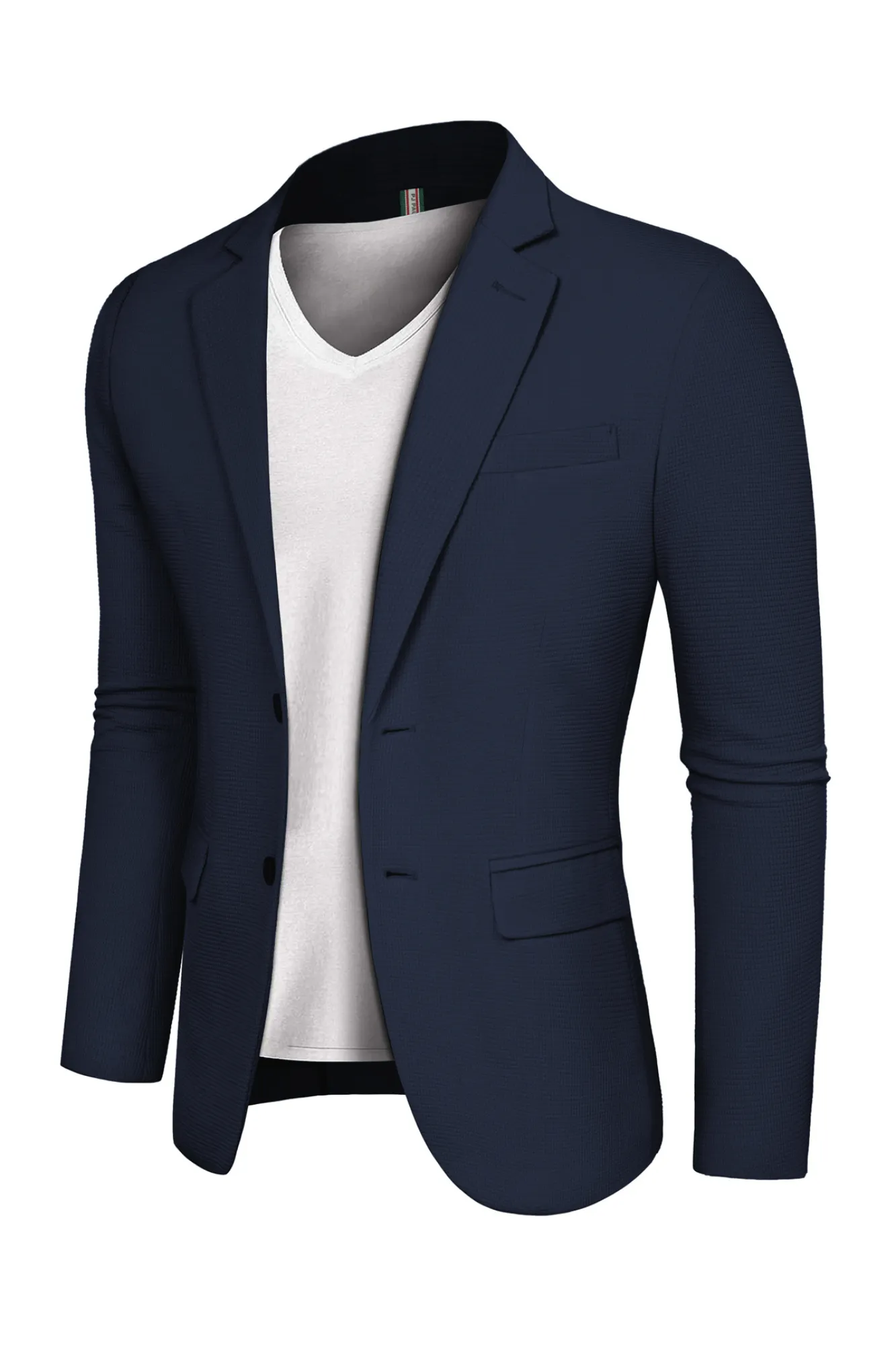 Mens Casual Knit Blazers Two Buttons Lightweight Business Sport Coat